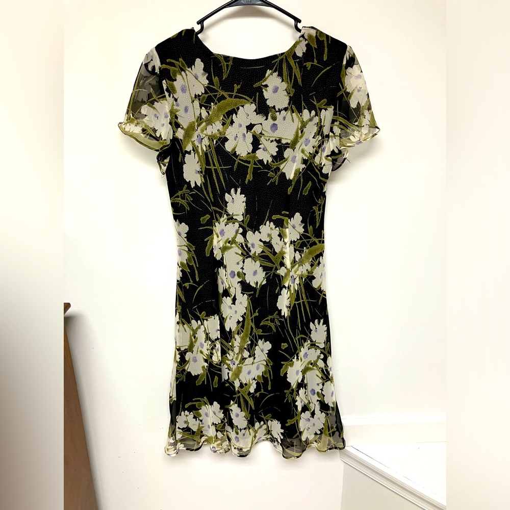 CDC Petites dress, black/green/lavender/white, 8P